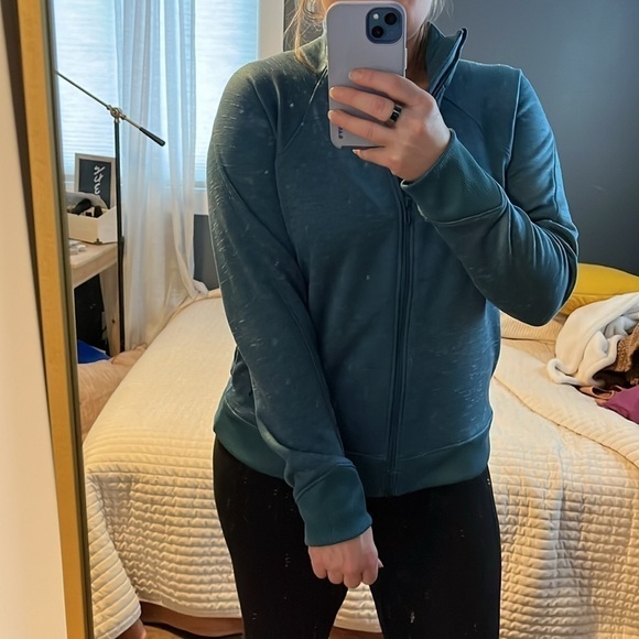 Under Armour Teal Full Zip Fleece Track Jacket EUC - Picture 11 of 11